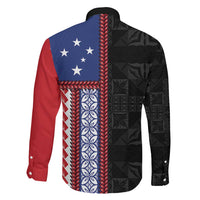 Samoa Flag Family Matching Off Shoulder Short Dress and Hawaiian Shirt Ula Fala With Samoan Siapo LT05 - Polynesian Pride