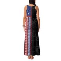 Samoa Flag Family Matching Tank Maxi Dress and Hawaiian Shirt Ula Fala With Samoan Siapo LT05 - Polynesian Pride
