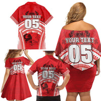Custom Tonga Rugby Mate Ma'a Family Matching Off Shoulder Short Dress and Hawaiian Shirt Tongan Pride Unique Style LT05 - Polynesian Pride