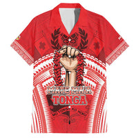 Custom Tonga Rugby Mate Ma'a Family Matching Off Shoulder Short Dress and Hawaiian Shirt Tongan Pride Unique Style LT05 Dad's Shirt - Short Sleeve Red - Polynesian Pride