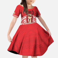 Custom Tonga Rugby Mate Ma'a Family Matching Tank Maxi Dress and Hawaiian Shirt Tongan Pride Unique Style LT05 Daughter's Dress Red - Polynesian Pride