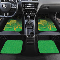 New Zealand Aotearoa Ruru Car Mats Maori Fern Art Green LT05 Set 4pcs Green - Polynesian Pride