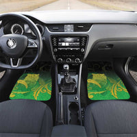 New Zealand Aotearoa Ruru Car Mats Maori Fern Art Green LT05 Set 2pcs - Front Green - Polynesian Pride