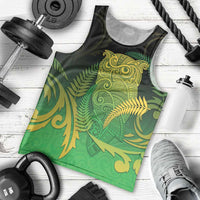 New Zealand Aotearoa Ruru Men Tank Top Maori Fern Art Green LT05 - Polynesian Pride