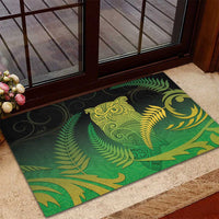 New Zealand Aotearoa Ruru Rubber Doormat Maori Fern Art Green LT05 - Polynesian Pride