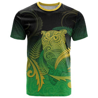 New Zealand Aotearoa Ruru T Shirt Maori Fern Art Green LT05 Green - Polynesian Pride