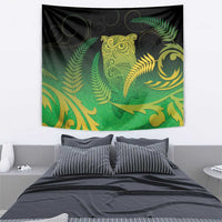 New Zealand Aotearoa Ruru Tapestry Maori Fern Art Green LT05 - Polynesian Pride
