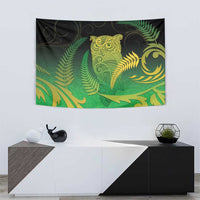 New Zealand Aotearoa Ruru Tapestry Maori Fern Art Green LT05 - Polynesian Pride