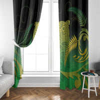 New Zealand Aotearoa Ruru Window Curtain Maori Fern Art Green LT05 - Polynesian Pride