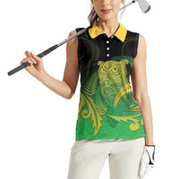 New Zealand Aotearoa Ruru Women Sleeveless Polo Shirt Maori Fern Art Green LT05 - Polynesian Pride
