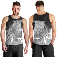New Zealand Aotearoa Ruru Men Tank Top Maori Fern Art Black LT05 - Polynesian Pride