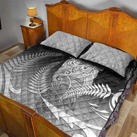 New Zealand Aotearoa Ruru Quilt Bed Set Maori Fern Art Black LT05 - Polynesian Pride