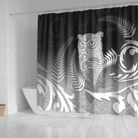 New Zealand Aotearoa Ruru Shower Curtain Maori Fern Art Black LT05 - Polynesian Pride
