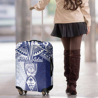 Northern Mariana Islands And Guam Luggage Cover Latte Stone With Tribal Pattern