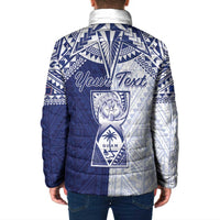 Personalised Northern Mariana Islands And Guam Padded Jacket Latte Stone With Tribal Pattern LT05 - Polynesian Pride