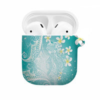 Polynesian Jellyfish AirPods Case With Plumeria Teal