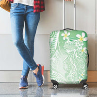 Polynesian Jellyfish Luggage Cover With Plumeria Green