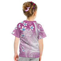 Polynesian Jellyfish Kid T Shirt With Plumeria Pink