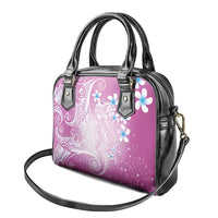 Polynesian Jellyfish Shoulder Handbag With Plumeria Pink