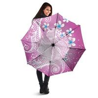 Polynesian Jellyfish Umbrella With Plumeria Pink