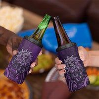 New Zealand Dream Catcher 4 in 1 Can Cooler Tumbler Maori Koru Pattern Purple Version