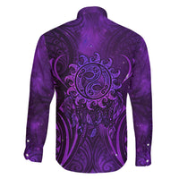New Zealand Dream Catcher Family Matching Short Sleeve Bodycon Dress and Hawaiian Shirt Maori Koru Pattern Purple Version LT05 - Polynesian Pride