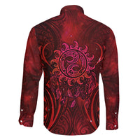 New Zealand Dream Catcher Family Matching Off Shoulder Short Dress and Hawaiian Shirt Maori Koru Pattern Red Version LT05 - Polynesian Pride