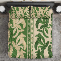 Hawaii Pua Kenikeni Lei Bedding Set With Lau Maia Green