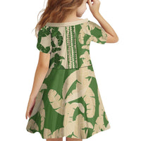 Hawaii Pua Kenikeni Lei Family Matching Off The Shoulder Long Sleeve Dress and Hawaiian Shirt With Lau Maia Green LT05 - Polynesian Pride
