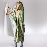 Hawaii Pua Kenikeni Lei Hooded Blanket With Lau Maia Green
