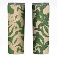 Hawaii Pua Kenikeni Lei Skinny Tumbler With Lau Maia Green LT05 Green - Polynesian Pride