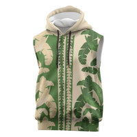 Hawaii Pua Kenikeni Lei Sleeveless Hoodie With Lau Maia Green LT05 Green - Polynesian Pride