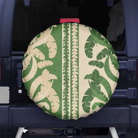 Hawaii Pua Kenikeni Lei Spare Tire Cover With Lau Maia Green