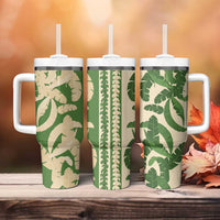 Hawaii Pua Kenikeni Lei Tumbler With Handle With Lau Maia Green