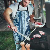 Hawaii Pua Kenikeni Lei Apron With Lau Maia Royal Blue
