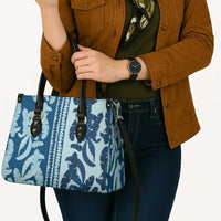 Hawaii Pua Kenikeni Lei Leather Bag With Lau Maia Royal Blue