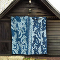 Hawaii Pua Kenikeni Lei Quilt With Lau Maia Royal Blue