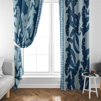 Hawaii Pua Kenikeni Lei Window Curtain With Lau Maia Royal Blue
