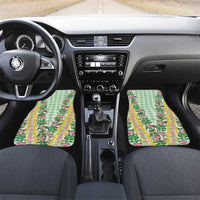 Hawaii Pikake Lokelani Plumeria Lei Car Mats Green Palaka Motifs