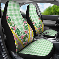 Hawaii Pikake Lokelani Plumeria Lei Car Seat Cover Green Palaka Motifs LT05 - Polynesian Pride