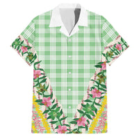 Hawaii Pikake Lokelani Plumeria Lei Family Matching Mermaid Dress and Hawaiian Shirt Green Palaka Motifs LT05 Dad's Shirt - Short Sleeve Green - Polynesian Pride