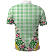 Hawaii Pikake Lokelani Plumeria Lei Polo Shirt Green Palaka Motifs LT05 - Polynesian Pride