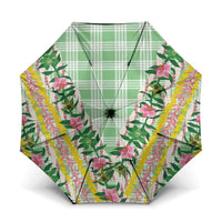 Hawaii Pikake Lokelani Plumeria Lei Umbrella Green Palaka Motifs