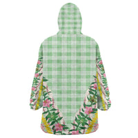 Hawaii Pikake Lokelani Plumeria Lei Wearable Blanket Hoodie Green Palaka Motifs LT05 - Polynesian Pride