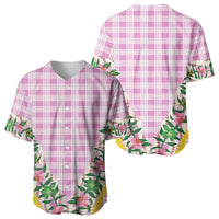 Hawaii Pikake Lokelani Plumeria Lei Baseball Jersey Pink Palaka Motifs
