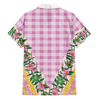 Hawaii Pikake Lokelani Plumeria Lei Family Matching Puletasi and Hawaiian Shirt Pink Palaka Motifs LT05 - Polynesian Pride