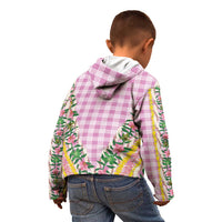 Hawaii Pikake Lokelani Plumeria Lei Kid Hoodie Pink Palaka Motifs LT05 - Polynesian Pride