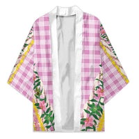 Hawaii Pikake Lokelani Plumeria Lei Kimono Pink Palaka Motifs