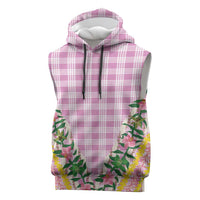 Hawaii Pikake Lokelani Plumeria Lei Sleeveless Hoodie Pink Palaka Motifs LT05 Pink - Polynesian Pride
