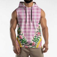 Hawaii Pikake Lokelani Plumeria Lei Sleeveless Hoodie Pink Palaka Motifs LT05 - Polynesian Pride